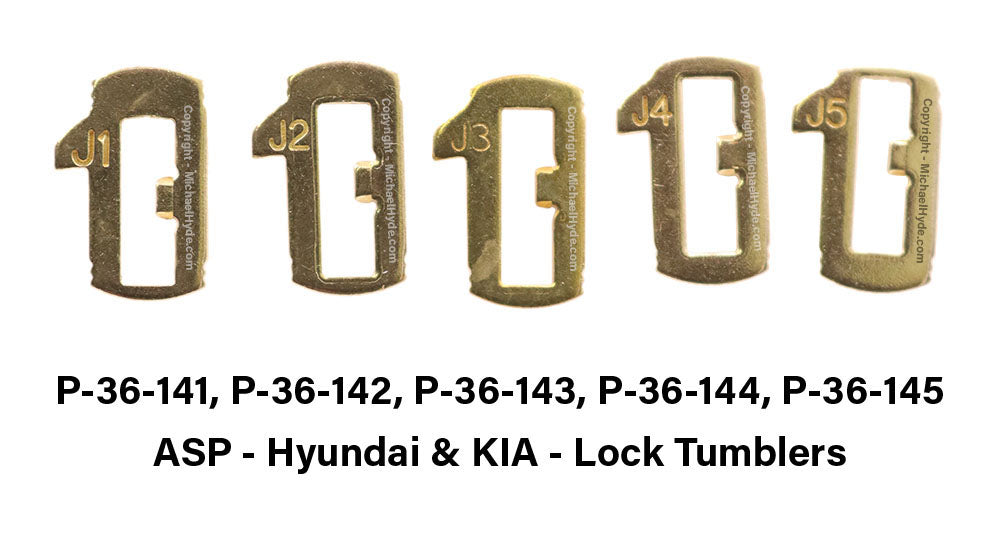 ASP P-36-141, P-36-142, P-36-143, P-36-144, P-36-145 Hyundai & KIA - Lock Tumblers