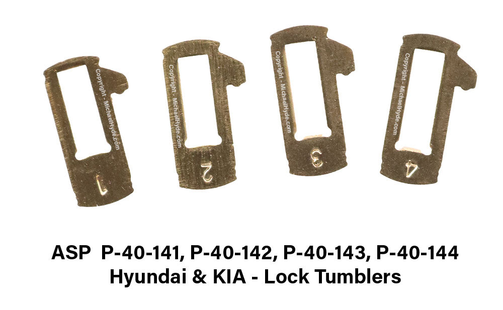 ASP P-40-141, P-40-142, P-40-143, P-40-144 Hyundai & KIA - Lock Tumblers