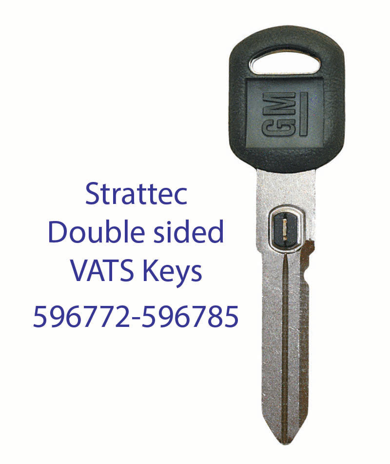 GM VATS Keys - Double Sided - Buick, Cadillac, Chevy, Olds, Pontiac - Strattec 596772 thru 596785
