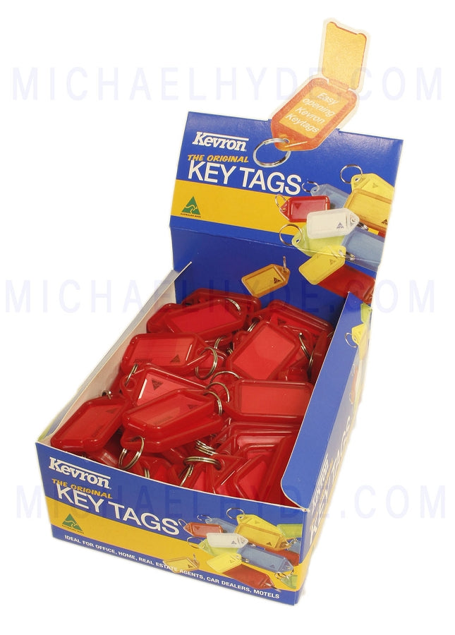 Kevron 100 Key Tags - RED Color ID5 100 - Display Box
