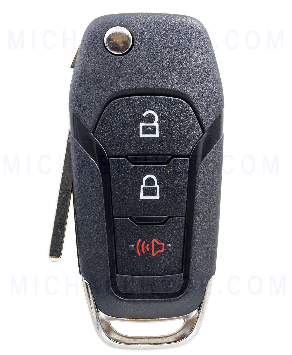 Ford Flip Replacement Shell for Newer Fords - 3 Button - Aftermarket Generic - Includes Blade - Shell is similar to Strattec 5923667