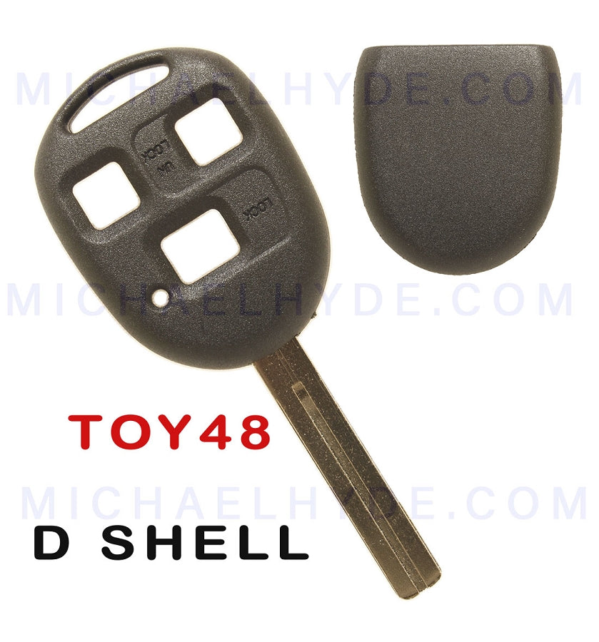 Heavy Duty TOY48 - 3 Button - Remote Shell for Lexus - Super Strong - Durable - for Code Series 40,000-49,999 - NATL DShell
