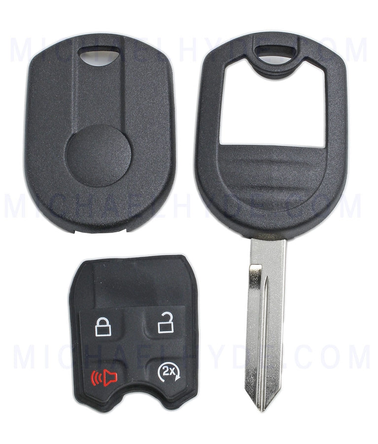 H75 4 Button Newer Style Remote Shell with Remote Start - Ford & Lincoln - Snap Together Shell - RS-FOR-059 - CLOSEOUTS