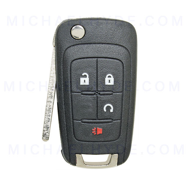 ILCO FLIP-GM-4B2HS - 4 Button Flip Remote Key - HU100 - FCC: OHT01060512 and more - for Buick, Chevy & GMC - OE# 20873622, 20835400, 20873620 - AX00011900