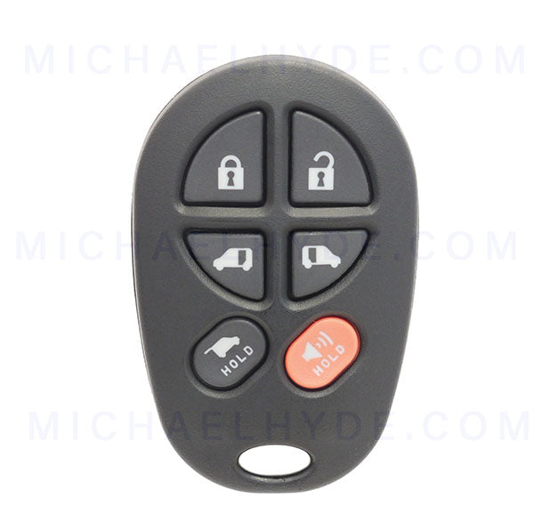 ILCO RKE-TOY-6B1 - 6 Button Fob Remote - FCC: GQ43VT20T - for Toyota SIENNA - OE# 89742-AE050 - AX00011460
