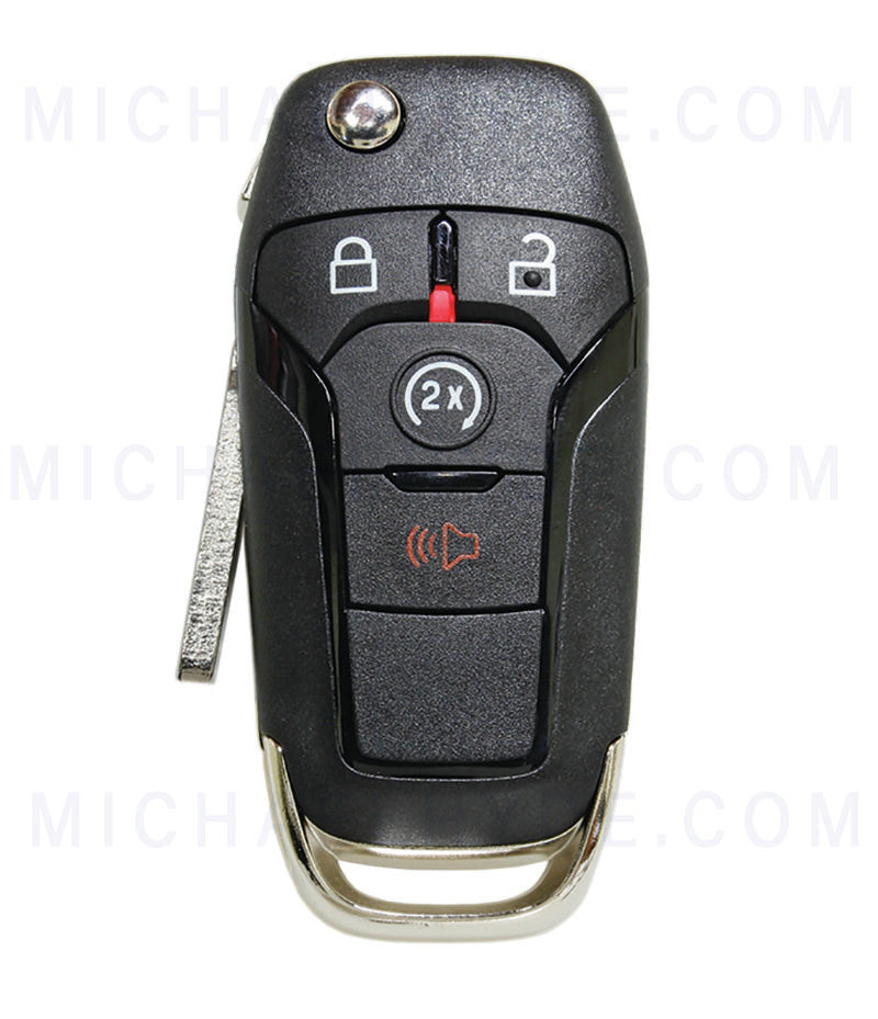2021+ Ford F150 4 Button Remote Flip Transponder Key - Strattec 5942038, HU198, 2 Track, 164-R8263