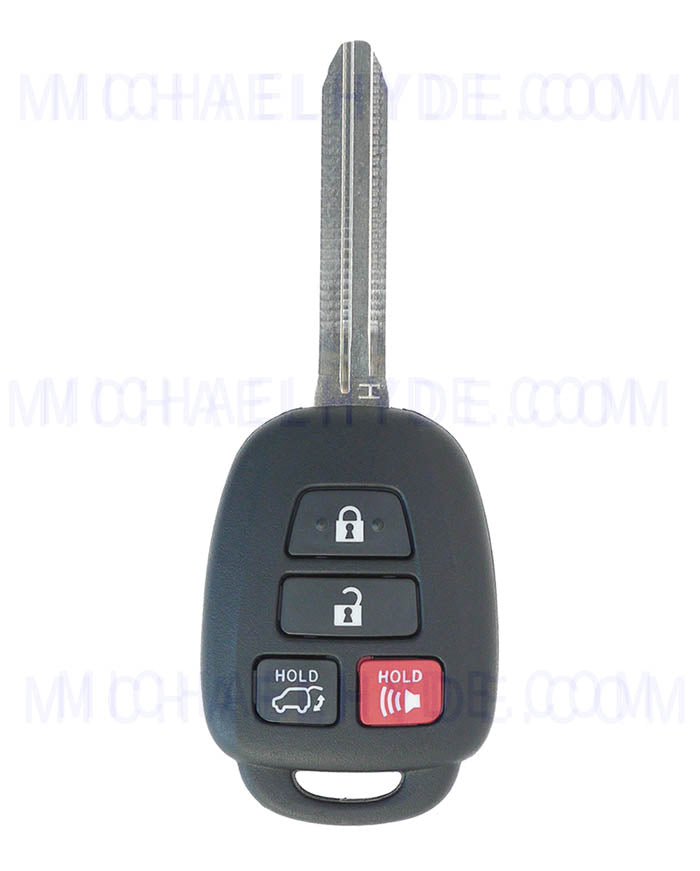 Some Highlander & RAV4 Toyota Remote Head Key - H Chip - 4 Button - 89070-0R100 US Built - Toyota Factory Original - FCC: GQ4-52T - with Power Liftgate
