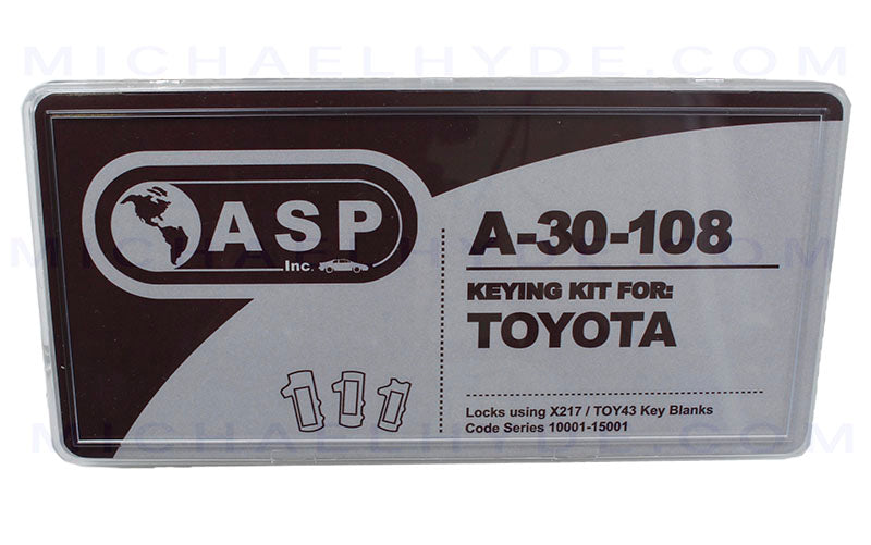 ASP A-30-108 (A30108) Toyota Tumbler Keying Kit - TR47 TOY43 - Code Series 10001-15000