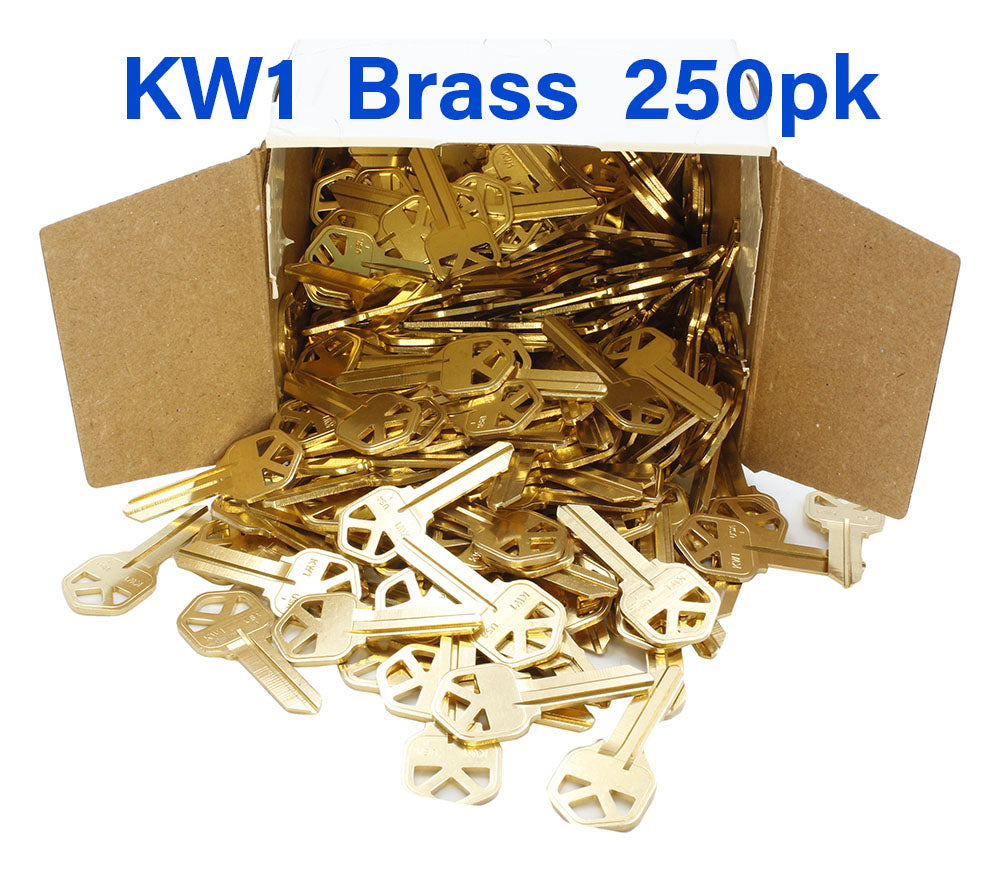 KW1 - Kwikset 5pin keyway - Brass BR - 250 pack - Made in USA - KWI