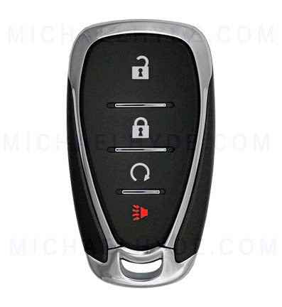 PRX-GM-4B3 - Chevy 4 Button Proximity Remote Fob - FCC: HYQ4AA - 315 Mhz - AX00013250 - ILCO Look-Alike-Remotes - Includes Emerg Key - OE Part: 13585722, 13529664, 13508767