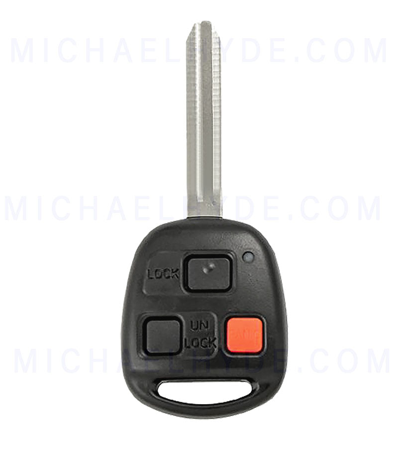 ILCO RHK-TOY-3BLC - Toyota 3 Button Remote Head Key - FCC: HYQ1512V / 4C Chip - Aftermarket for Toyota - OE# 89070-60090 - 036448257263