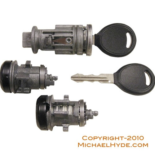 7012942 Chrysler Ignition-Door Lock Set BLACK (coded with keys) Strattec Lock Part