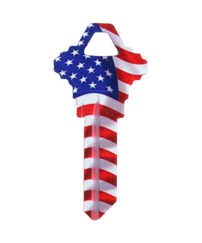 SC1 USA Flag Keyblank for Schlage SC1 - ILCO - SC1-USWAVE - AX00031470