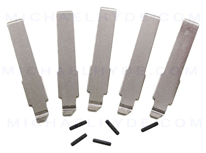 SIP22 Fiat Keyway - Flip Key Blades with Roll Pins - Replacement for OEM Remotes - National Brand, No Logo - 5 pack