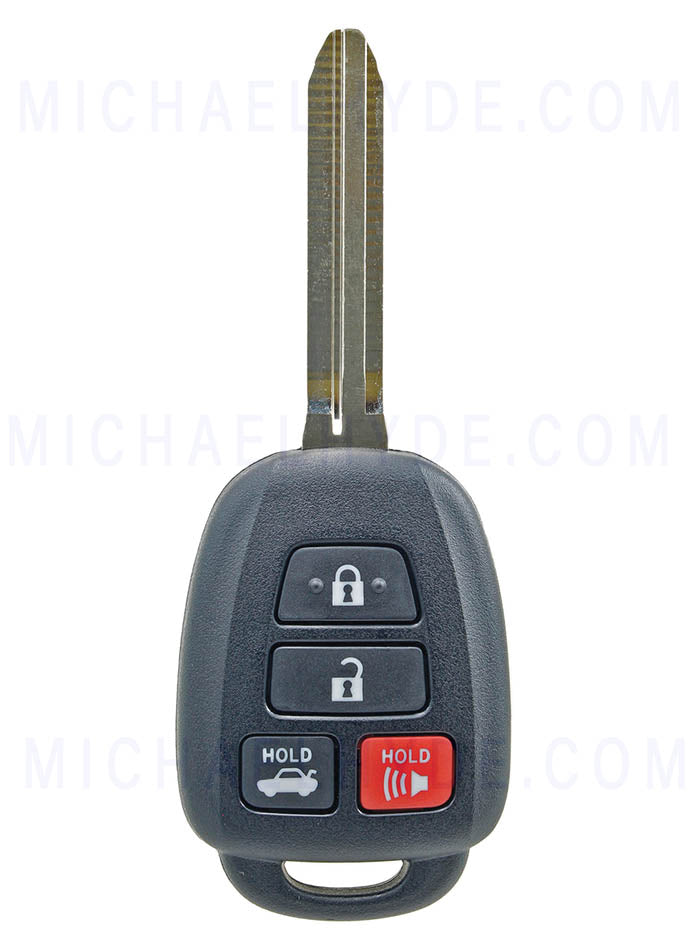 2016-19 Corolla Toyota 4 Button Remote Head Key - 89070-02882 - 'H' Chip - FCC: HYQ12BEL - Toyota Factory Original