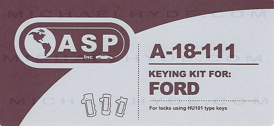 - ASP Ford & Lincoln HU101 2 Track High Security Key Kit (Tumblers) ASP A-18-111 A18111)