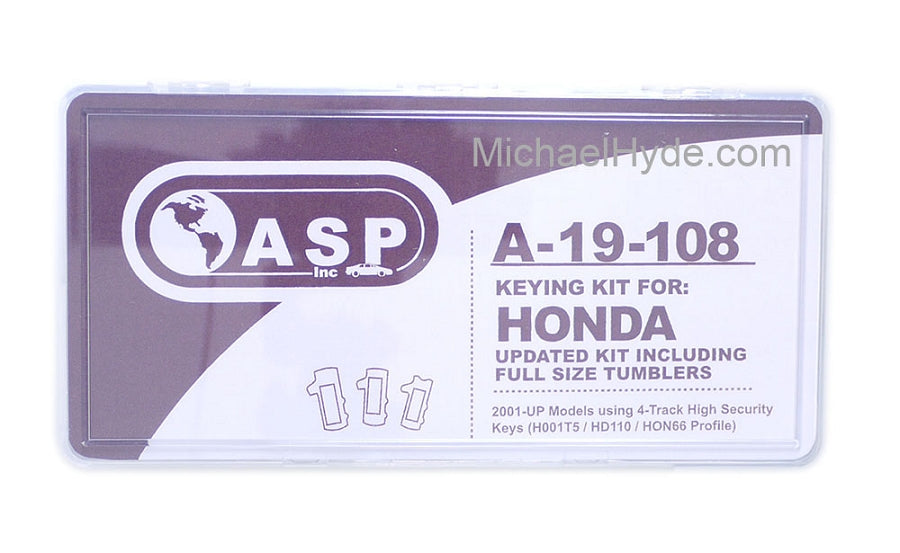 ASP Honda 4 Track Tumbler Keying Kit A-19-108, A19108