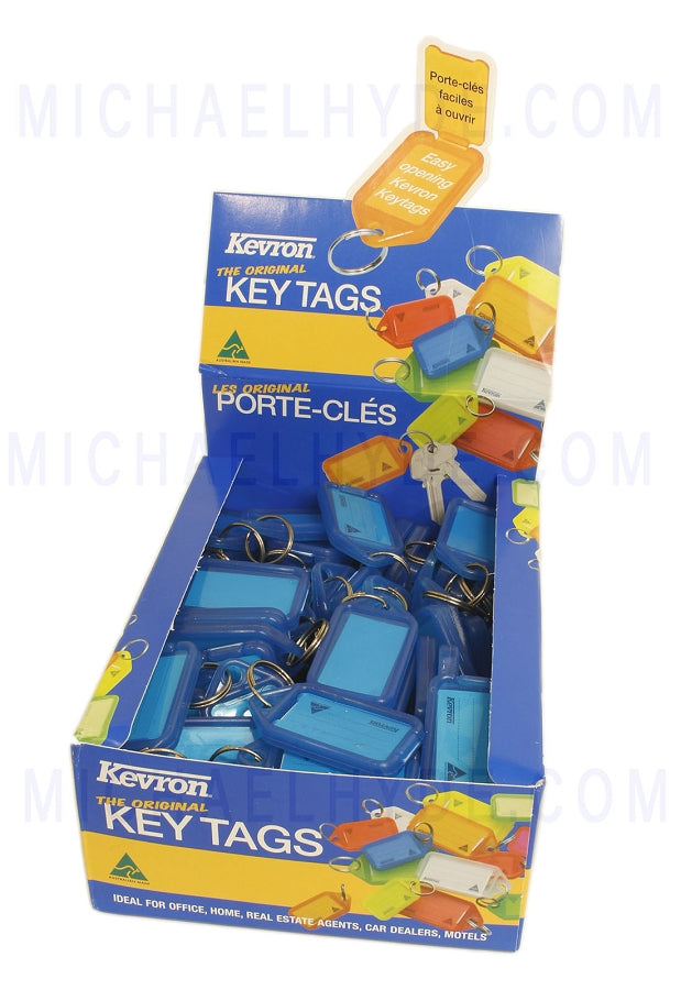 Kevron 100 Key Tags - BLUE Color ID5 100 - Display Box