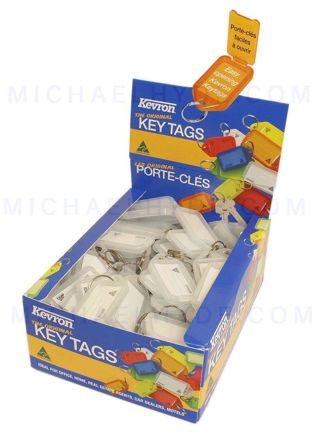 Kevron 100 Key Tags - CLEAR Color ID5 100 - Display Box