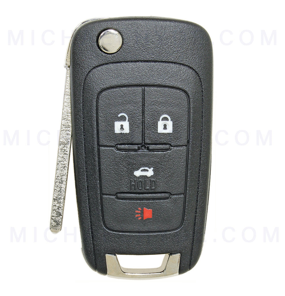 ILCO FLIP-GM-4B1HS - GM 4 Button Flip Key Remote - Fits many models (not Prox) FCC: OHT01060512 - AX00010580 - OE# 13504200, 13504258, 13504205 - Superceded to FLIP-GM-4B4HS (IAX00014460)