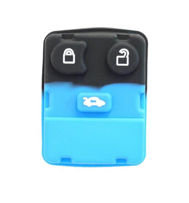 Ford 3 Button Remote Pad Case w-Blue Hatch button- Replacement Shell
