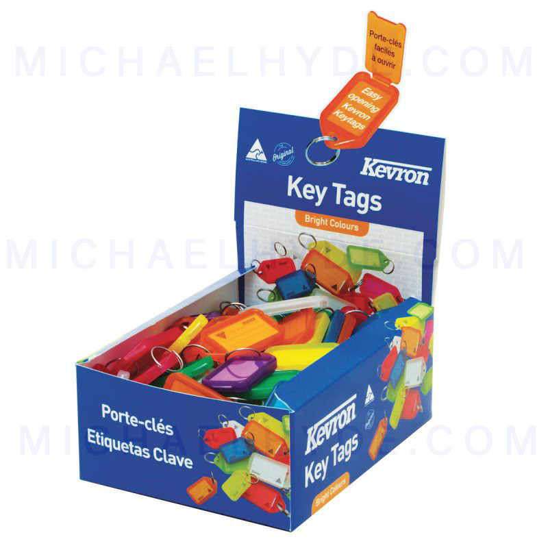 Kevron 100 Key Tags - Assorted Colors ID5 AC100 - Display Box