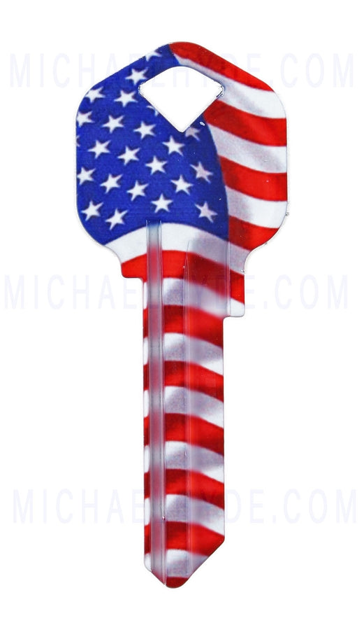 KWI USA Flag Keyblank for Kwikset KW1 - ILCO - KWI-USWAVE - AX00031460