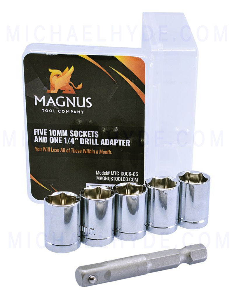 5-Pack 10mm Sockets +1 Adapter (Magnus) - MAG-10MM-5PCK