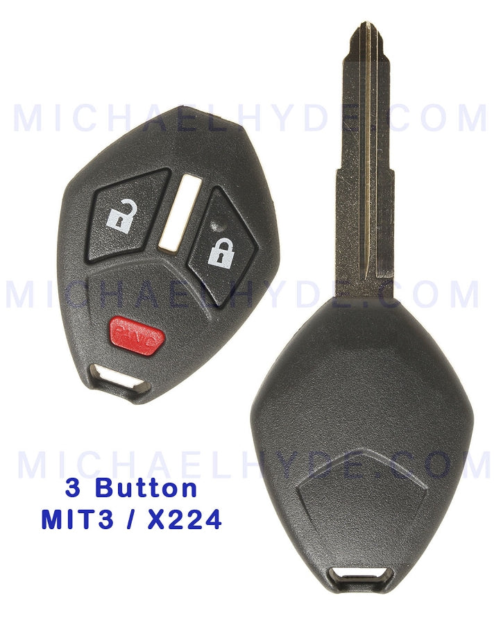 Mitsubishi Remote Head Shell Key - 3 Button - MITS MIT3 - X224