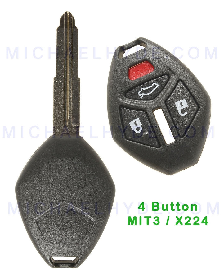 Mitsubishi Remote Head Shell Key - 4 Button - MITS MIT3 - X224