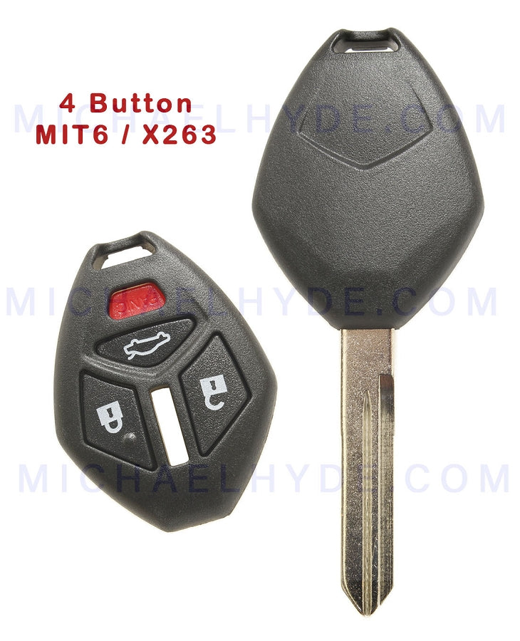 Mitsubishi Remote Head Shell Key - 4 Button - MITS MIT6 - X263