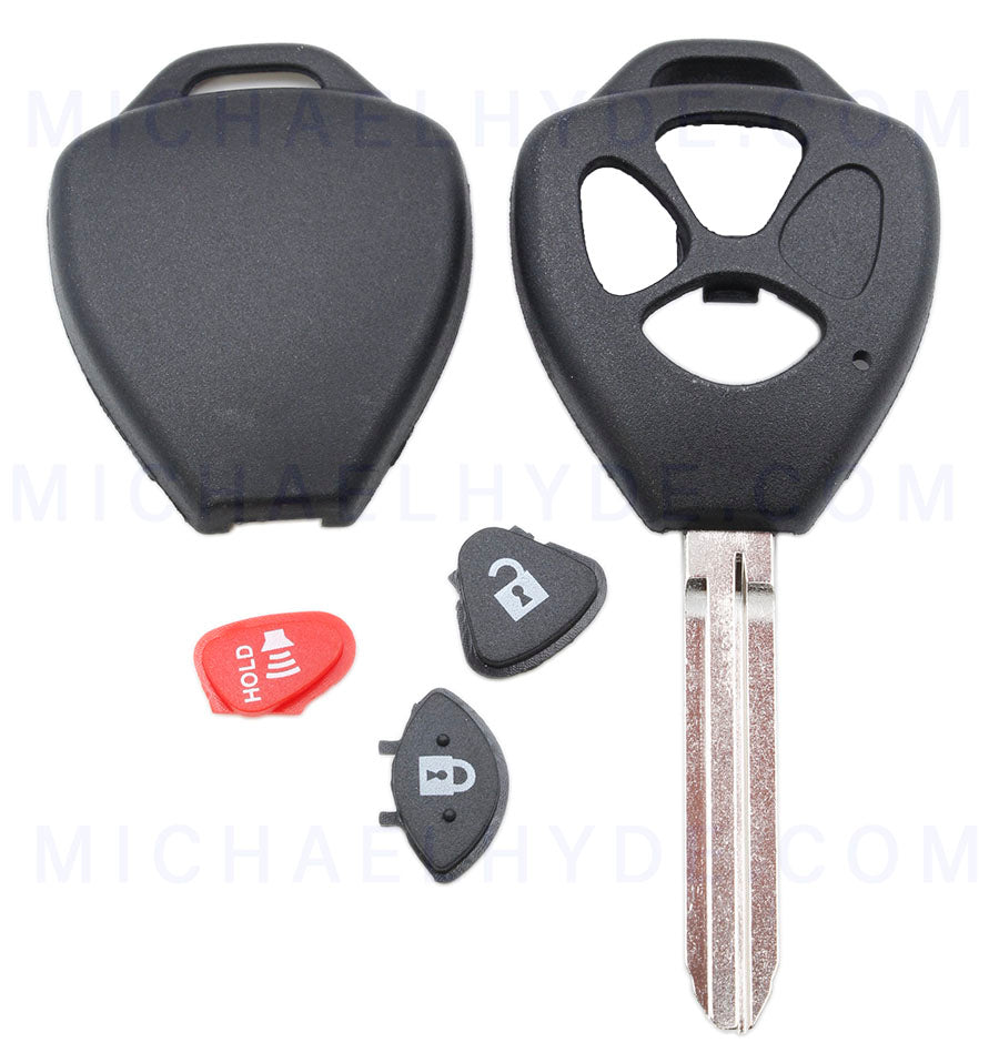 Heavy Duty Toyota 3-Button Remote Head Shell Key - Aftermarket - NATL DShell