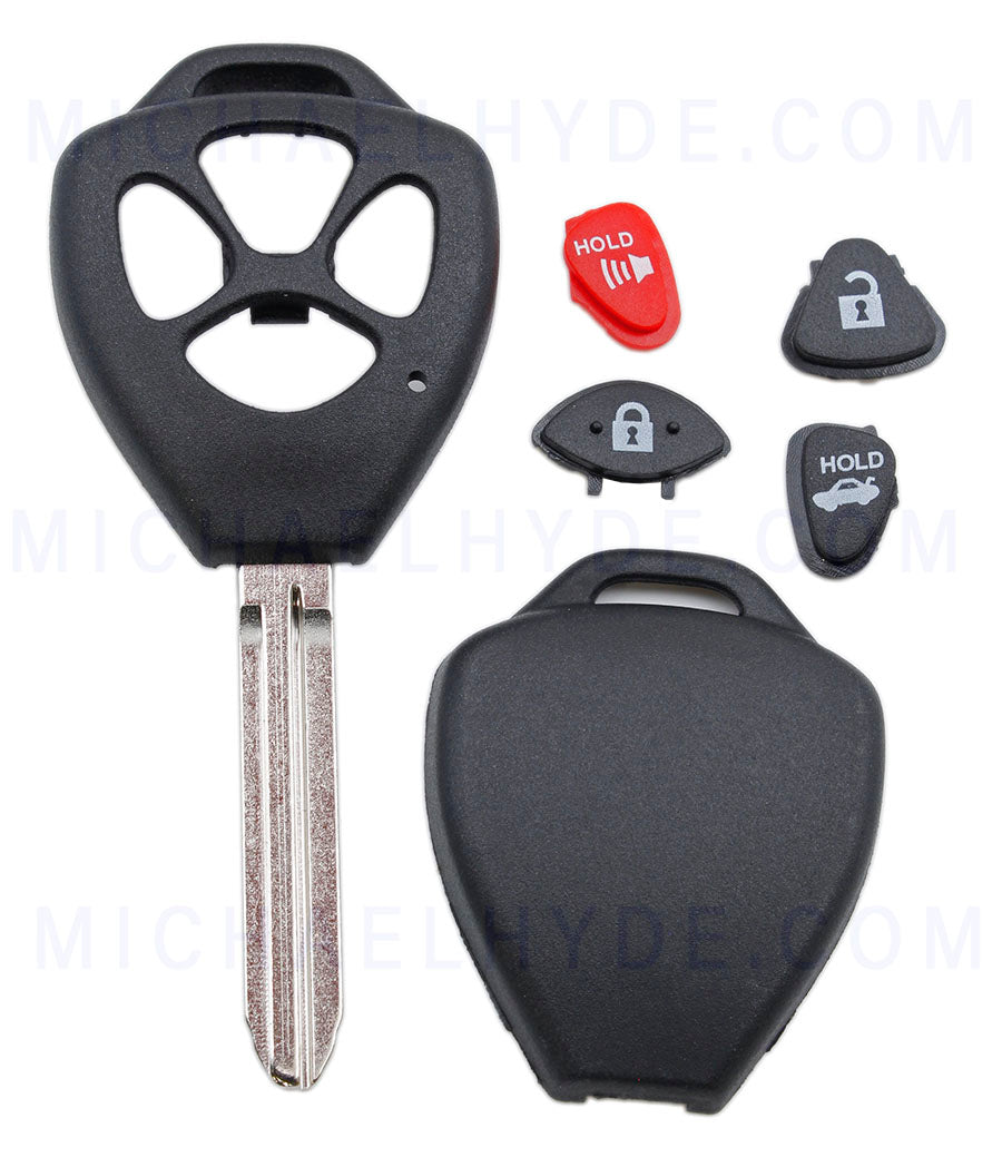Heavy Duty Toyota 4-Button Remote Head Shell Key for cars like Avalon, Camry, Corolla & Venza - Aftermarket - NATL DShell