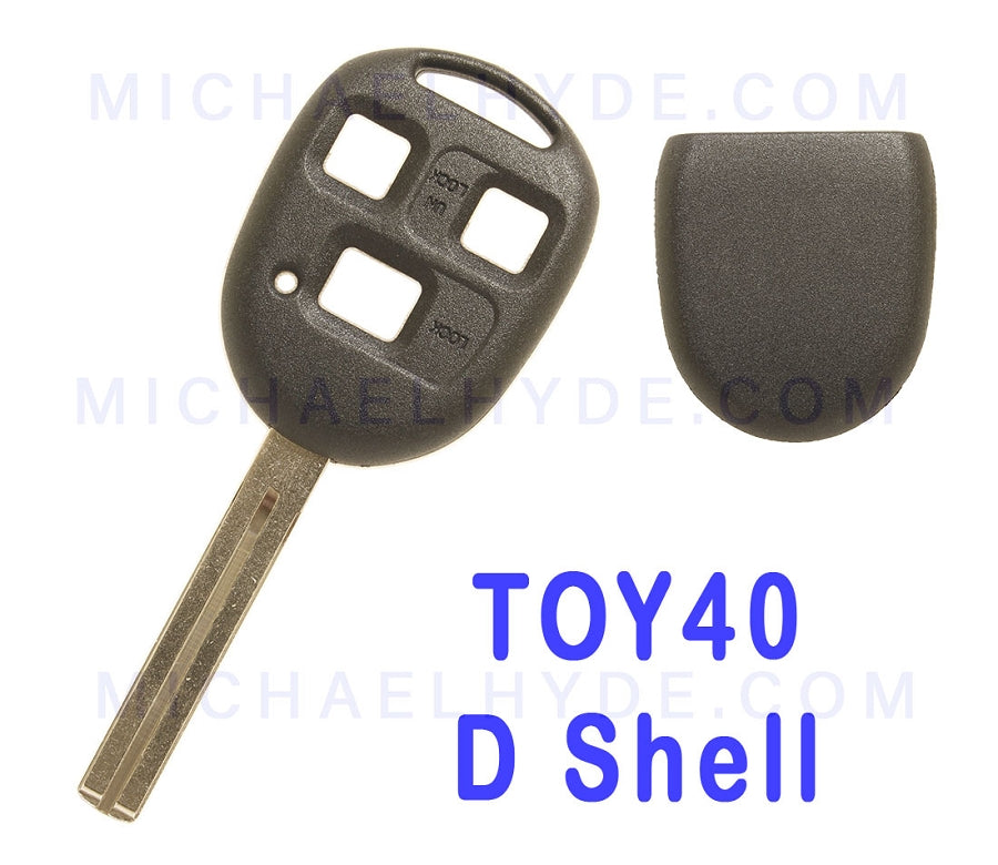 Heavy Duty TOY40 - 3 Button - Remote Shell for Lexus - Super Strong - Durable - for Code Series 0001-5,000 - NATL DShell