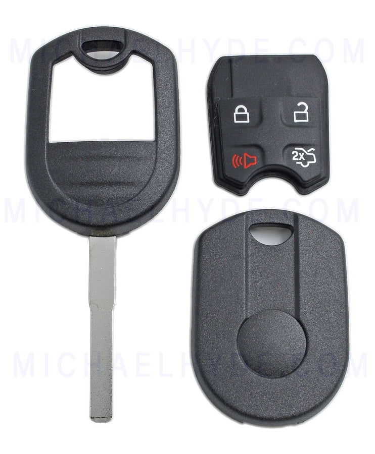HU101 4 Button Newer Style Remote Shell - Ford - Snap Together Shell - RS-FOR-062