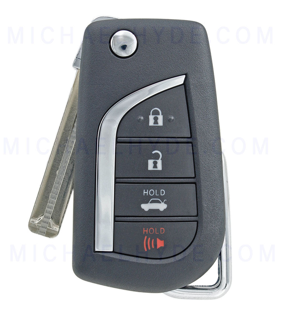 ILCO FLIP-TOY-4B1 - 4 Button Flip Remote Head Key with 'H' chip - FCC: HYQ12BFB, GQ4-73T - Aftermarket for Toyota 89070-06790 - AX00012710